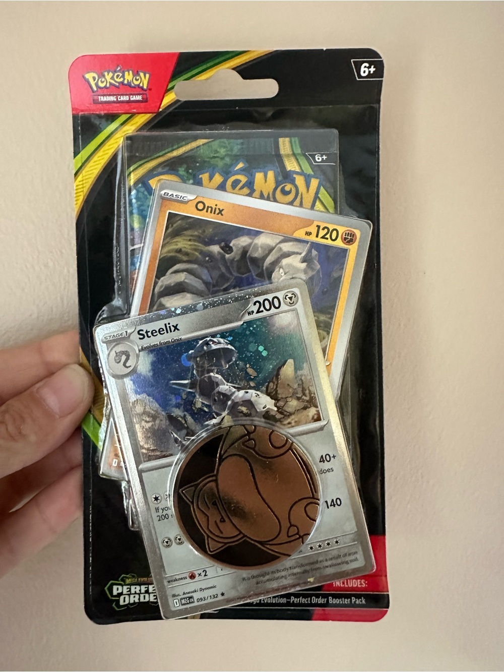 Pokemon Trading Card Pack with Silver Steelix & Brown Coin